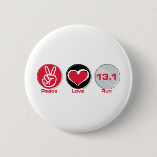 Peace Love Run 13.1 Half-Marathon 2 Inch Round Button