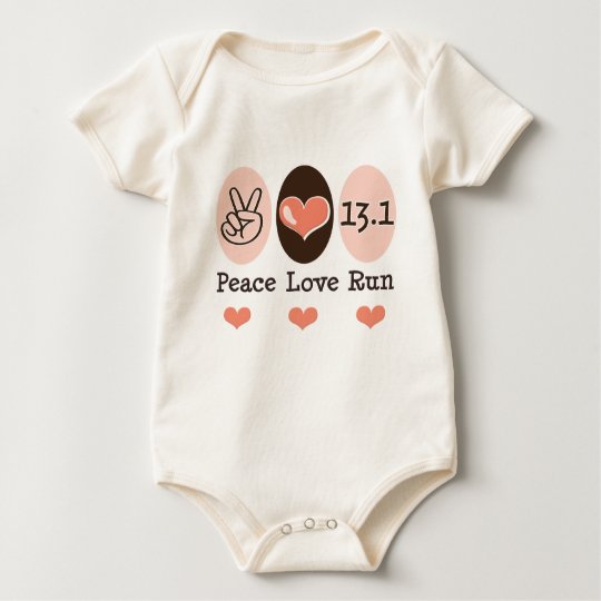 Peace Love Run 13.1 Half Marathon Baby Baby Bodysuit