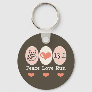 Peace Love Run 13.1 Half Marathon Key Chain