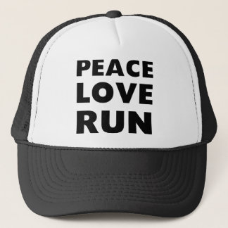 Peace Love Run Trucker Hat