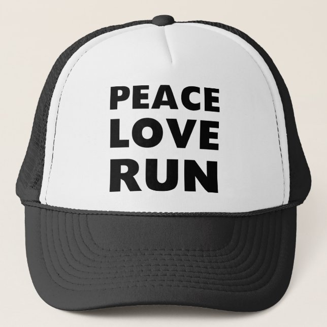 Peace Love Run Trucker Hat (Front)