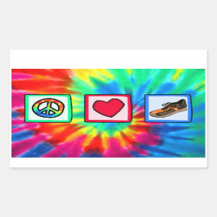 Peace, Love, Running Sticker