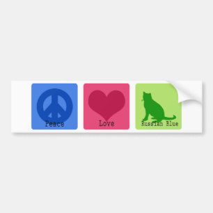 Peace Love Russian Blue Bumper Sticker