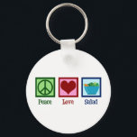 Peace Love Salads Cute Salad Bar Keychain<br><div class="desc">Peace Love Salads. A cute salad lover gift.</div>
