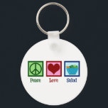 Peace Love Salads Cute Salad Bar Keychain<br><div class="desc">Peace Love Salads. A cute salad lover gift.</div>