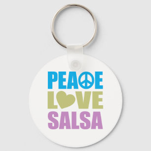 Peace Love Salsa Keychain