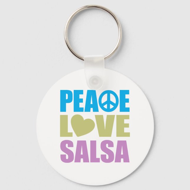 Peace Love Salsa Keychain (Front)
