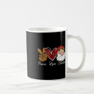 Peace Love Santa Leopard Buffalo Christmas 2021 Coffee Mug