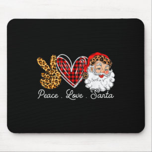 Peace Love Santa Leopard Buffalo Christmas 2021 Mouse Pad