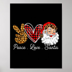 Peace Love Santa Leopard Buffalo Christmas 2021  Poster