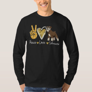 Peace Love Schnauzer Dog T-Shirt