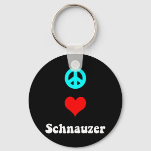 Peace love Schnauzer Keychain