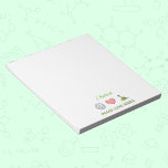 Peace Love Science Notepad with Custom Name<br><div class="desc">Stay organized in style with our personalized Peace Love Science notepad! Each of the 40 notes features our unique and eye-catching design, featuring a peace symbol, heart, and chemistry experiment illustration, printed at the bottom centre. Above the design, there is room for personalization with a custom name, adding a personal...</div>