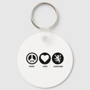 Peace Love Scotland Keychain