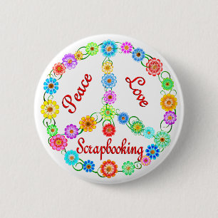 Peace Love Scrapbooking 2 Inch Round Button