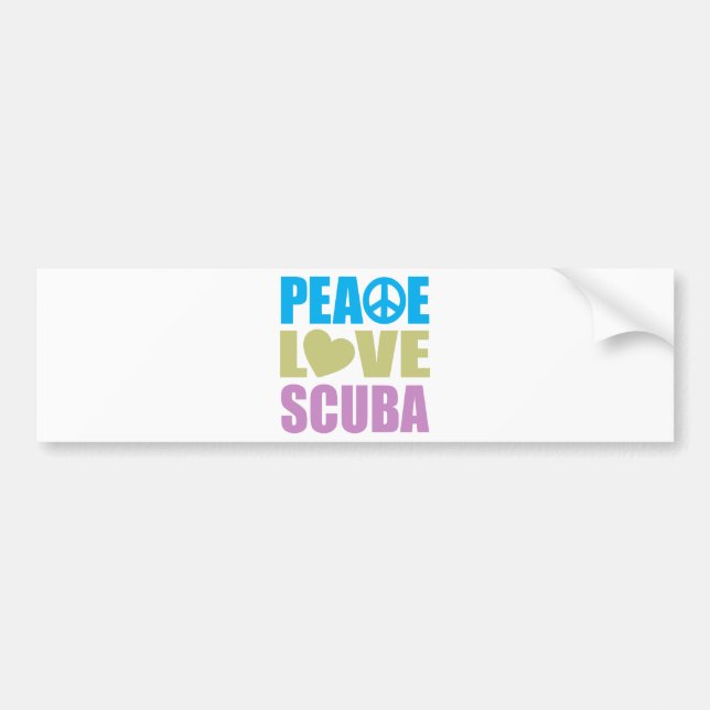Peace Love Scuba Bumper Sticker (Front)