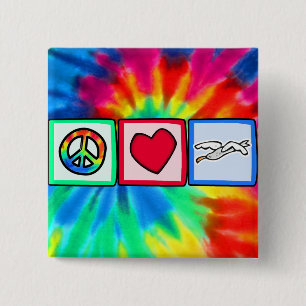 Peace, Love, Seagulls 2 Inch Square Button