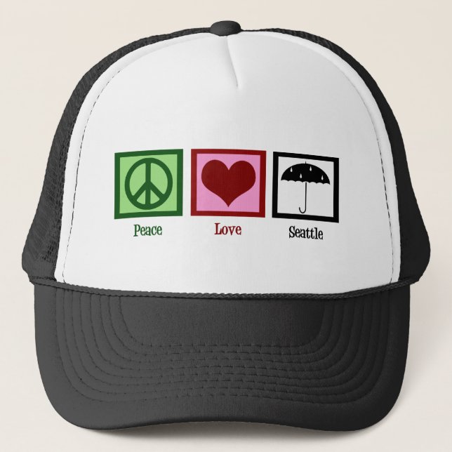 Peace Love Seattle Trucker Hat (Front)