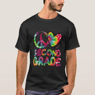 Peace Love Second Grade  Tie Dye Hello Second Grad T-Shirt
