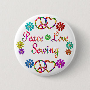 PEACE LOVE SEWING 2 INCH ROUND BUTTON