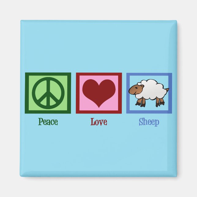 Peace Love Sheep Magnet (Front)