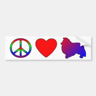 Peace Love Shelties Bumper Sticker