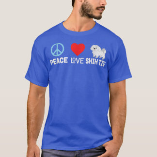Peace Love Shih Tzu T-Shirt - Drôle Chien Personne