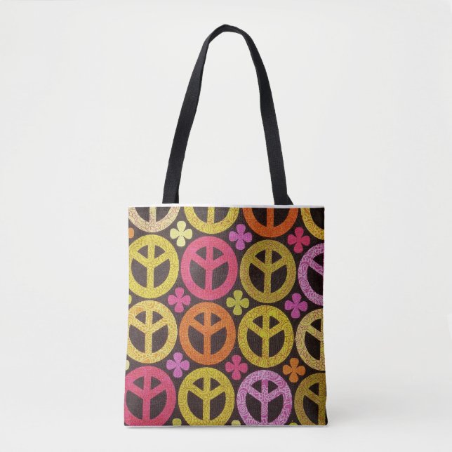  Peace & Love Shoulder Tote Bag (Front)