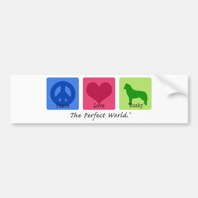Peace Love Siberian Husky Bumper Sticker (Front)