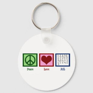Peace Love Sign Language Keychain