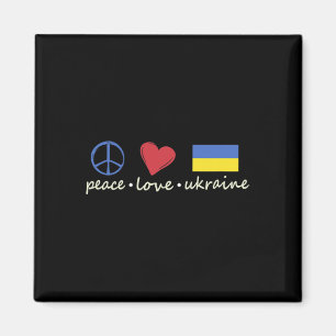Peace Love Sign Ukraine Colors Retro Vintage Look  Magnet