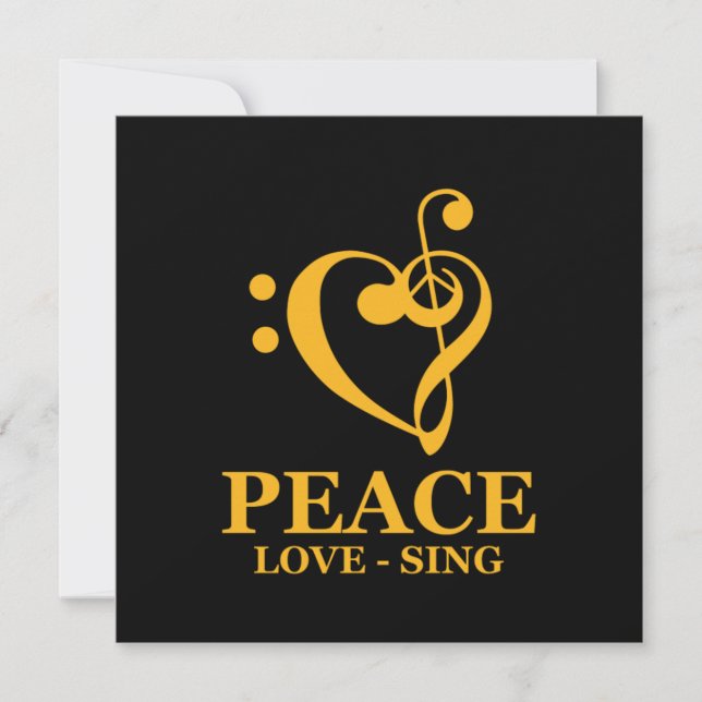Peace Love Sing Choir Chorus Choral Music Clef Gif Invitation (Front)