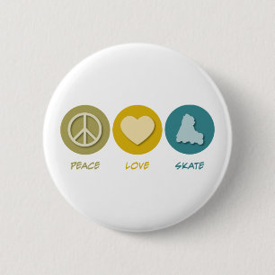Peace Love Skate 2 Inch Round Button