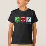 Peace Love Skateboarding Cool Kids T-Shirt<br><div class="desc">I heart skateboarding. Cute Peace Love Skateboarding t-shirt for kids.</div>