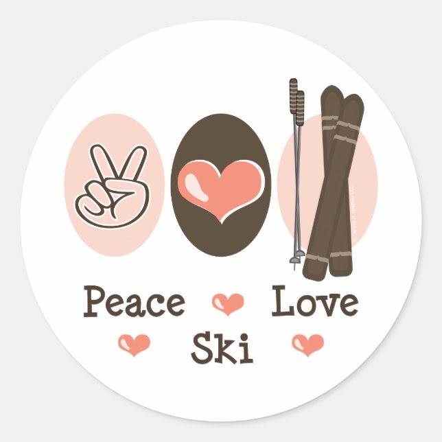 Peace Love Ski Stickers (Front)