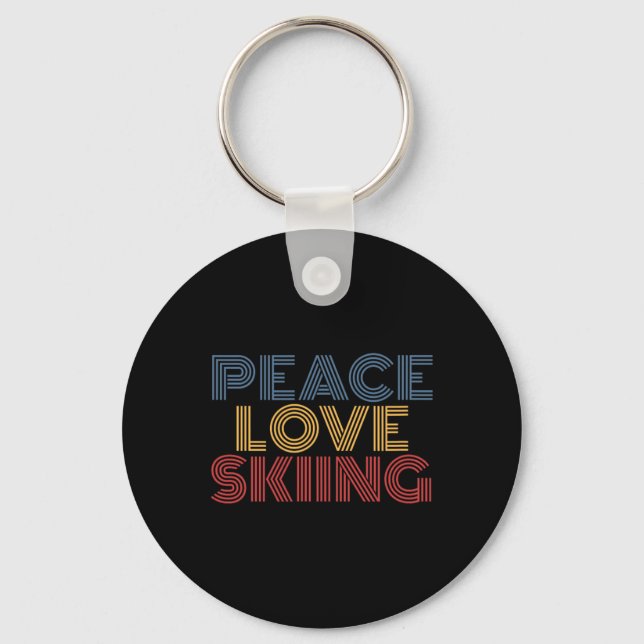 Peace Love Skiing  Keychain (Front)