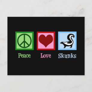 Peace Love Skunks Postcard