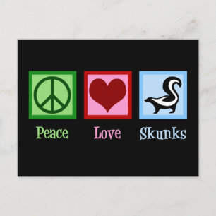 Peace Love Skunks Postcard