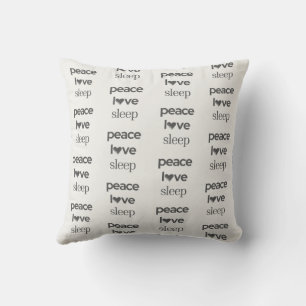 Peace Love Sleep -Reversible Cozy Modern Lifestyle Throw Pillow
