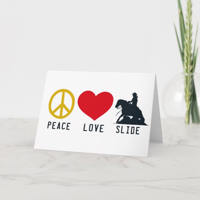 PEACE LOVE SLIDE Greeting Card (Front)