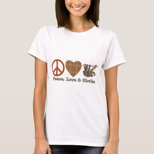 Peace, Love & Sloths T-Shirt (Front)