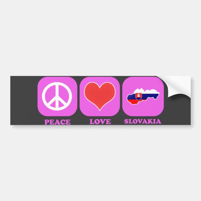 Peace Love Slovakia Bumper Sticker (Front)