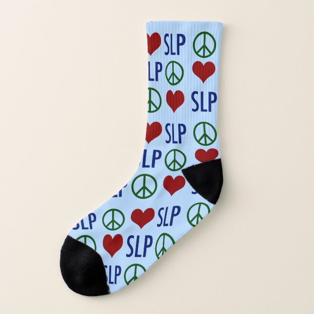 Peace Love SLP Speech Language Pathology Socks (Right Inside)