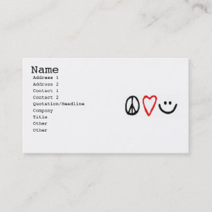 Peace, Love & Smile Business Card