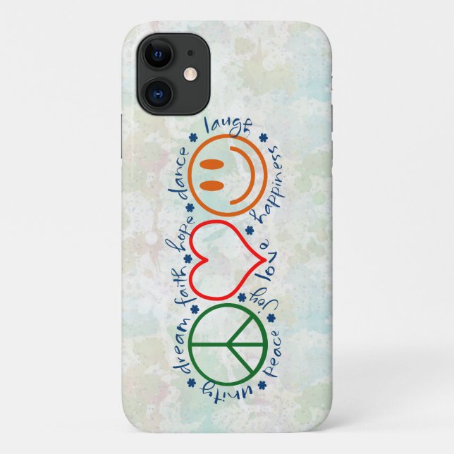Peace Love Smile Case-Mate iPhone Case (Back)