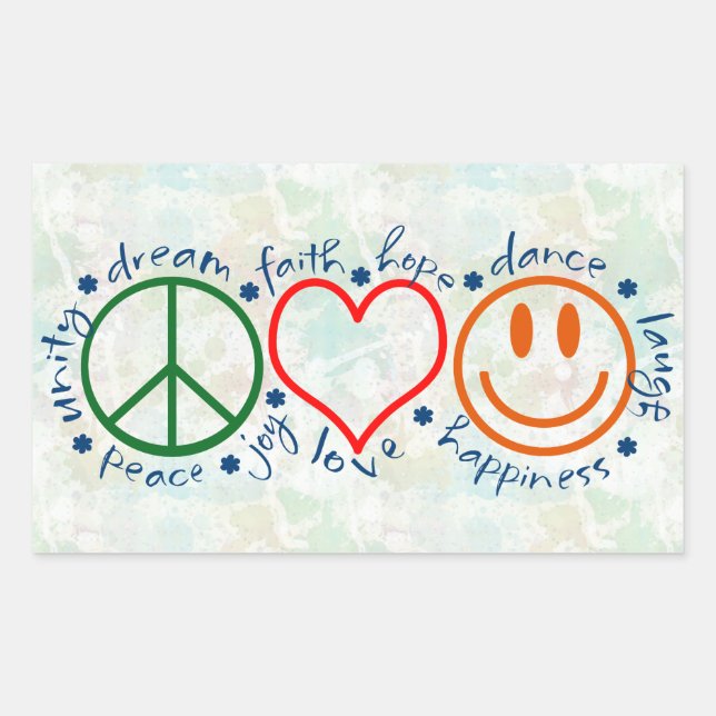 Peace Love Smile Sticker (Front)