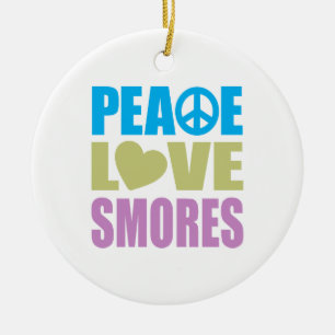 Peace Love Smores Ceramic Ornament