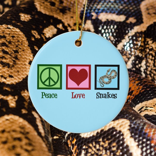 Peace Love Snakes Christmas Ceramic Ornament (Creator Uploaded)
