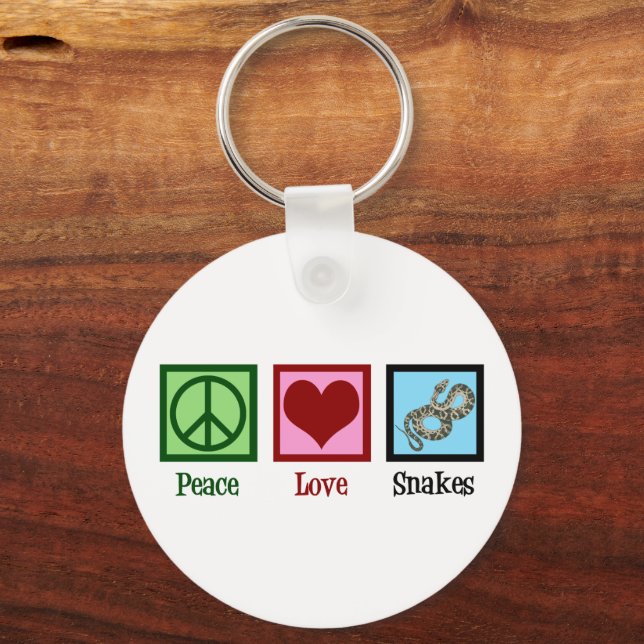 Peace Love Snakes Keychain (Front)
