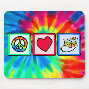 Peace, Love, Snare Drum Mouse Pad